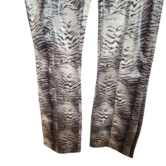 Womans Collusion Animal Print Pants Faux Snakeskin Flare Sz 6 Gray Black JJ4065 - Picture 9 of 11